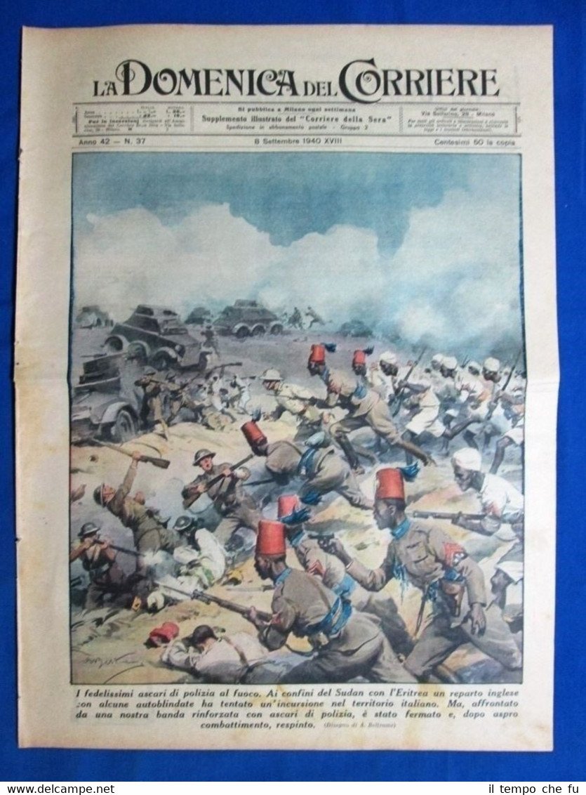La Domenica del Corriere 8 settembre 1940 Sudan - Inghilterra …