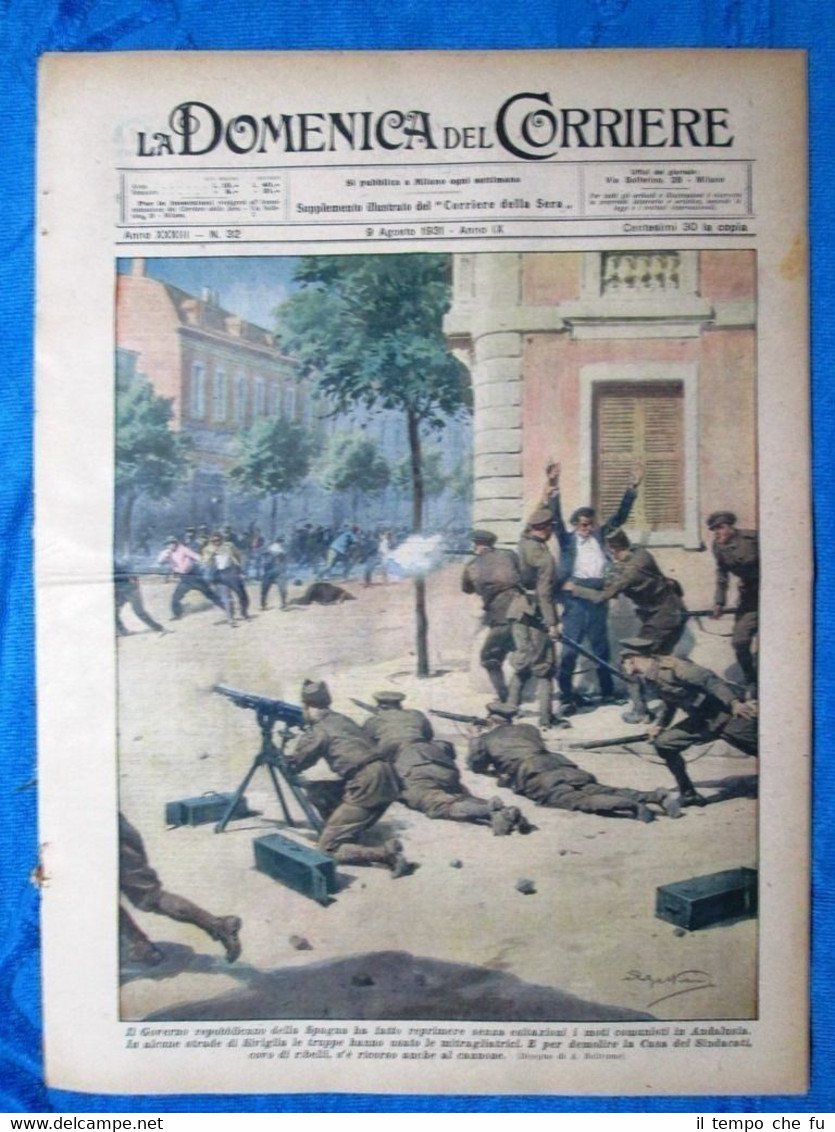 La Domenica del Corriere 9 agosto 1931 Siviglia - Montecassino …