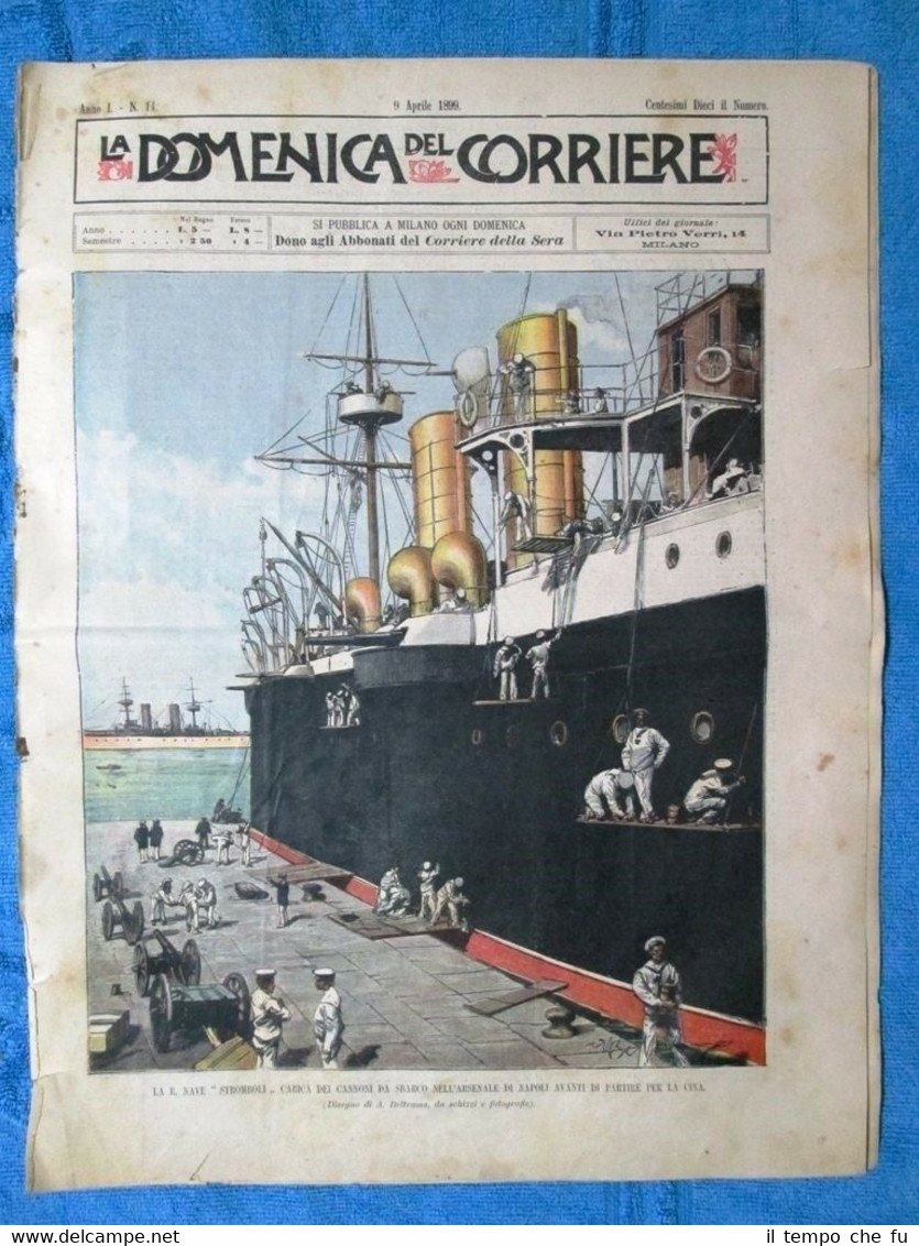 La Domenica del Corriere 9 aprile 1899 Nave Stromboli - …