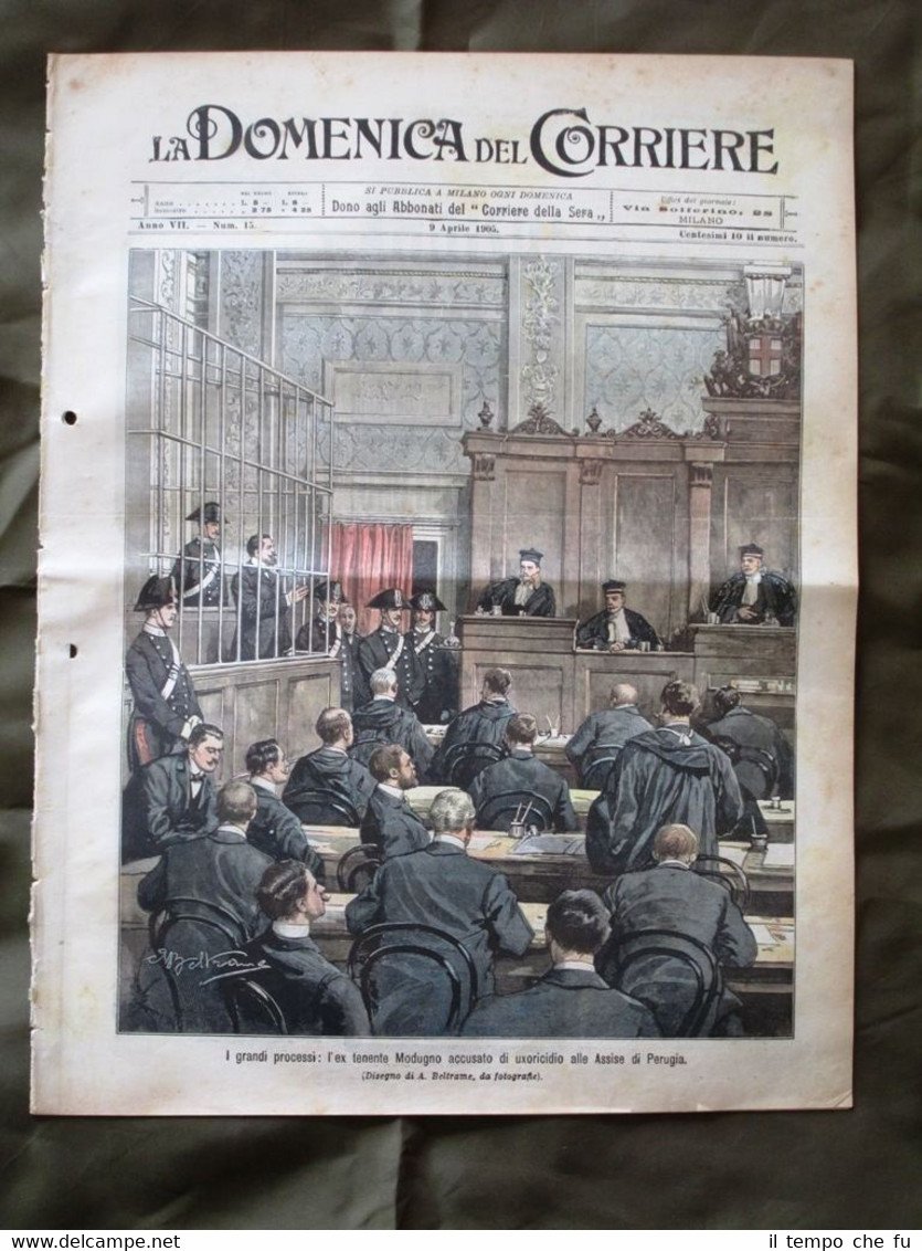 La Domenica del Corriere 9 Aprile 1905 Tenente Modugno Fiume …