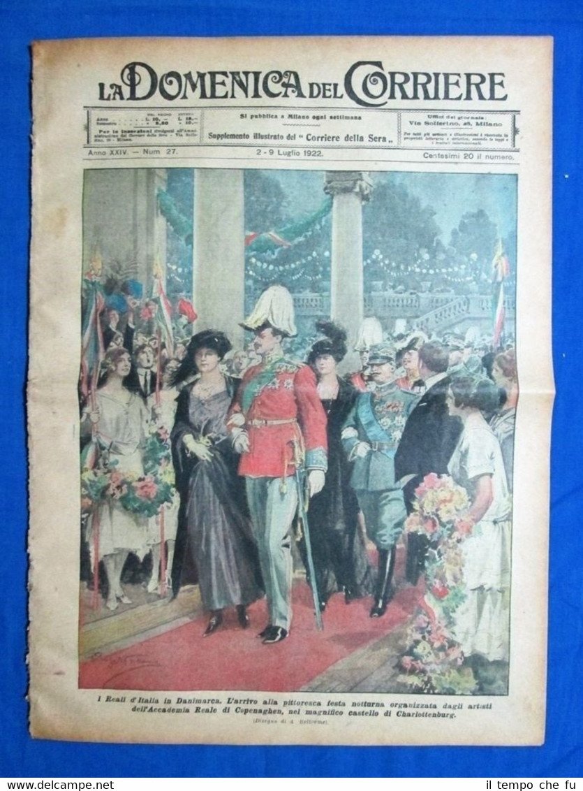 La Domenica del Corriere 9 luglio 1922 Copenaghen - Cherbourg …