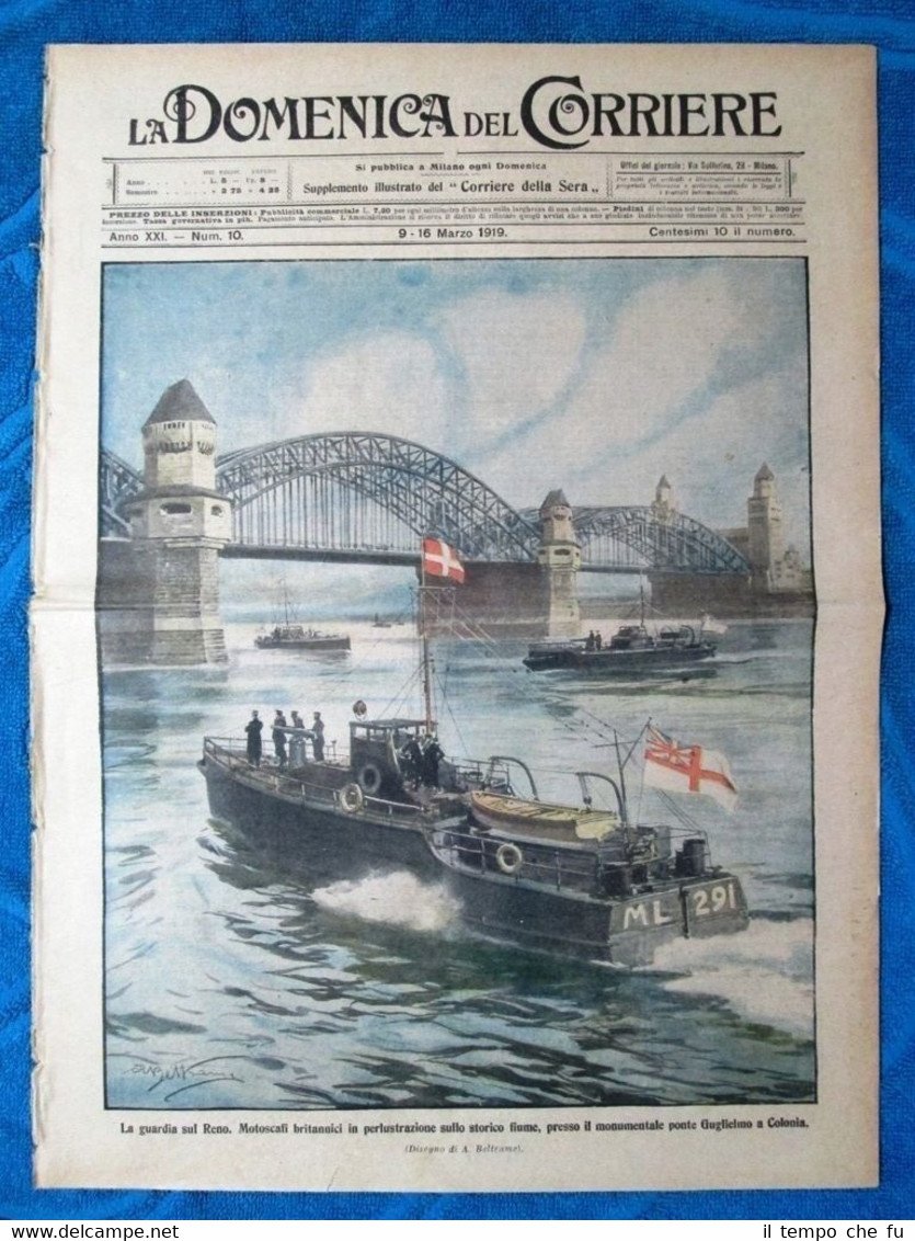 La Domenica del Corriere 9 marzo 1919 Colonia - Brigata …