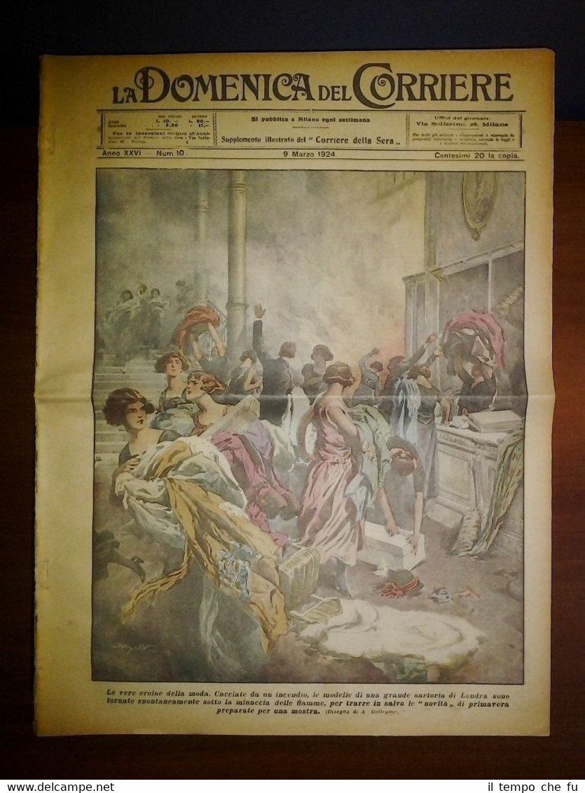 La Domenica del Corriere 9 Marzo 1924 Londra - Vesuvio …