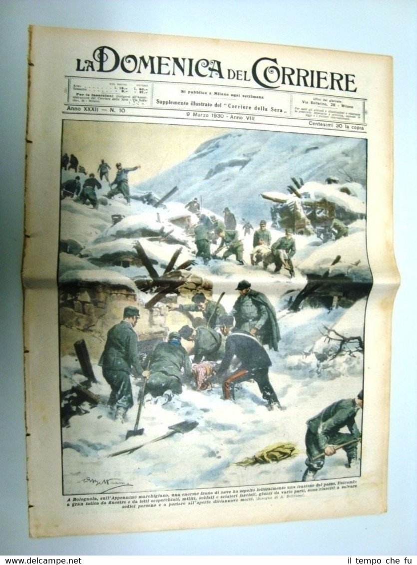 La Domenica del Corriere 9 Marzo 1930 Bolognola Kenosha Stati …