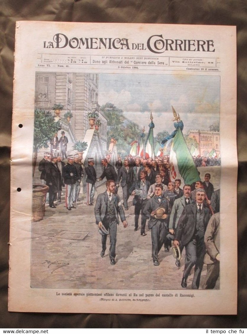 La Domenica del Corriere 9 Ottobre 1904 Società operaie Partenza …