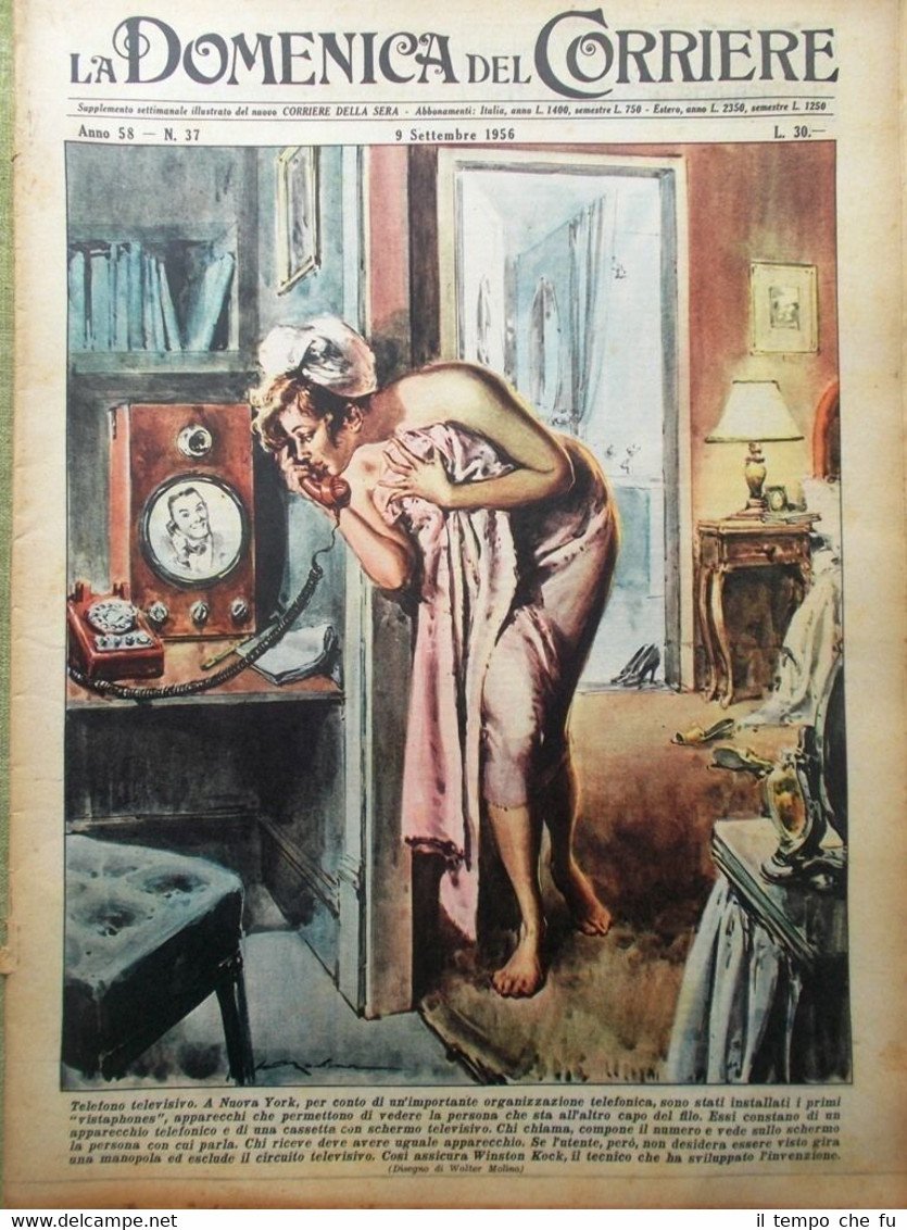 La Domenica del Corriere 9 Settembre 1956 Telefono Valentino Hollywood …