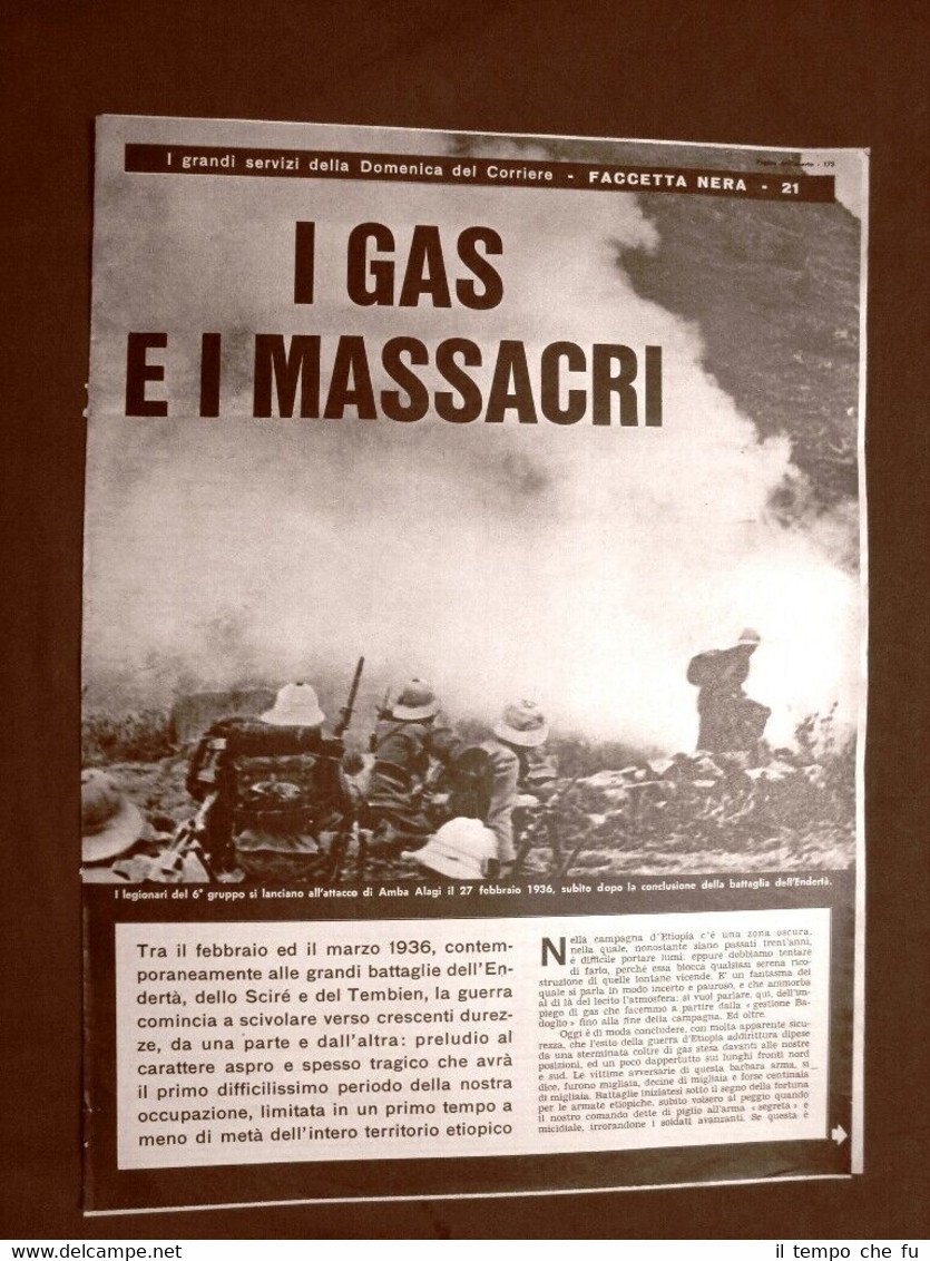 La Domenica del Corriere Inserto Colonialismo Gas Amba Alagi Endertà …