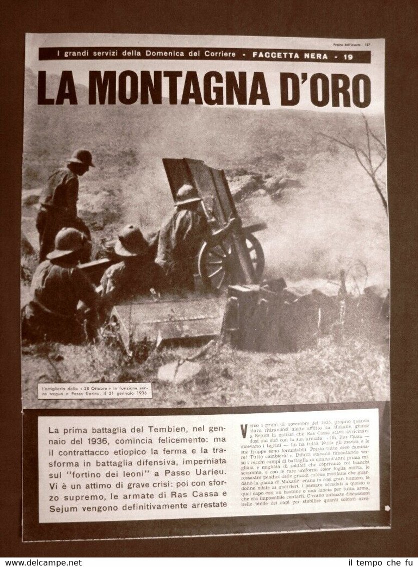 La Domenica del Corriere Inserto Colonialismo Montagna d'oro Ras Cassa …