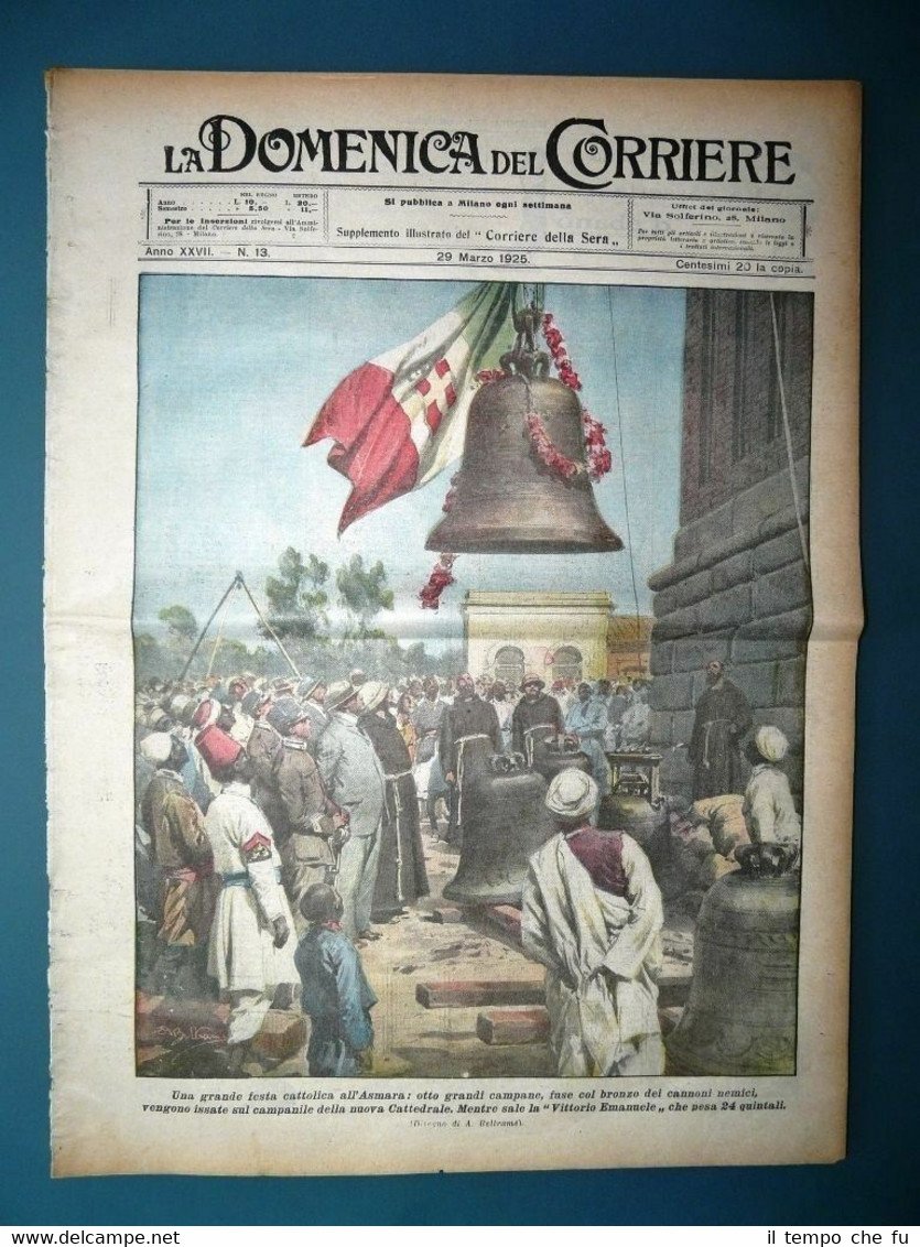 La Domenica del Corriere original 29 Marzo 1925 Asmara Vittorio …