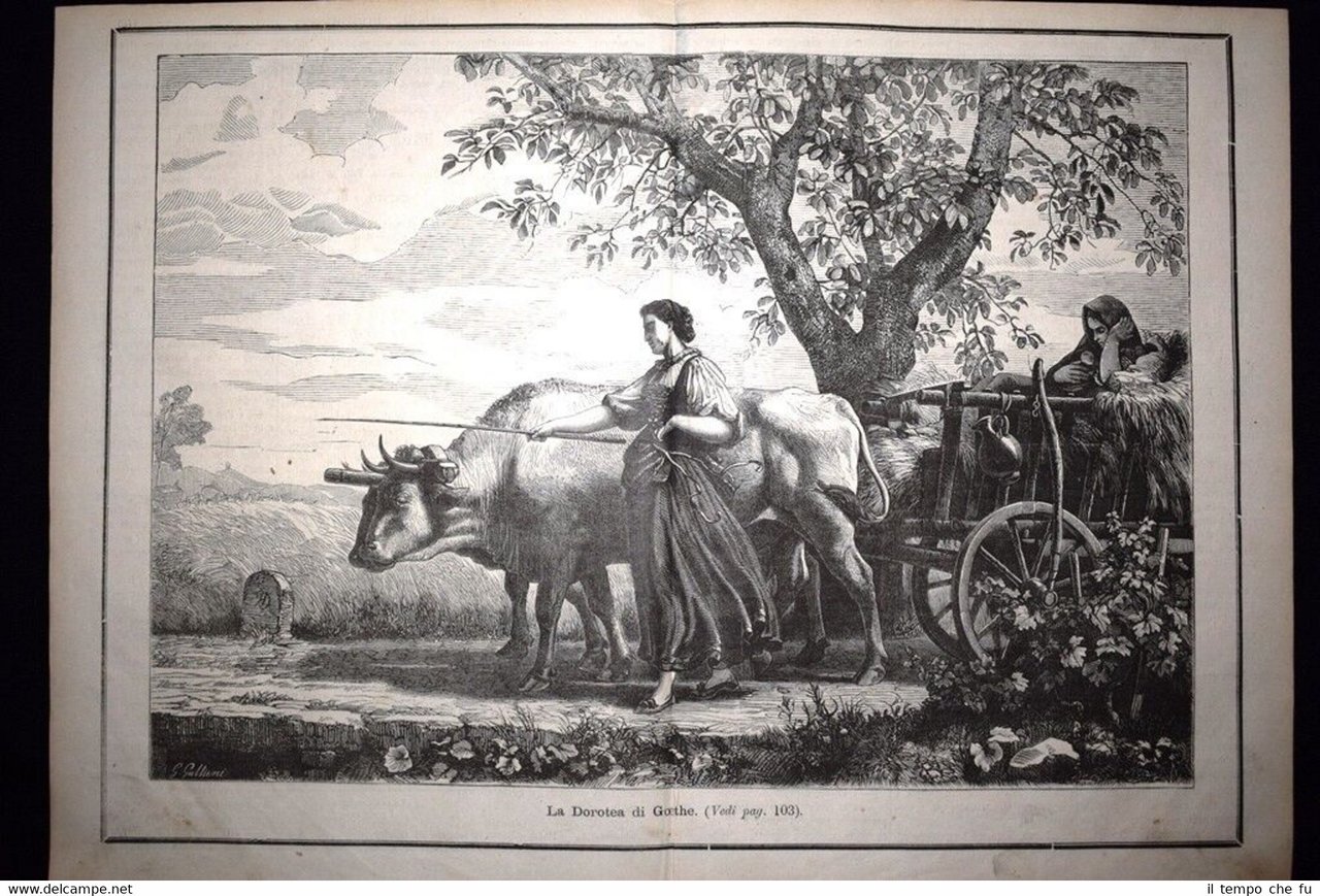 La Dorotea di Goethe, quadro di C. Roux Incisione del …