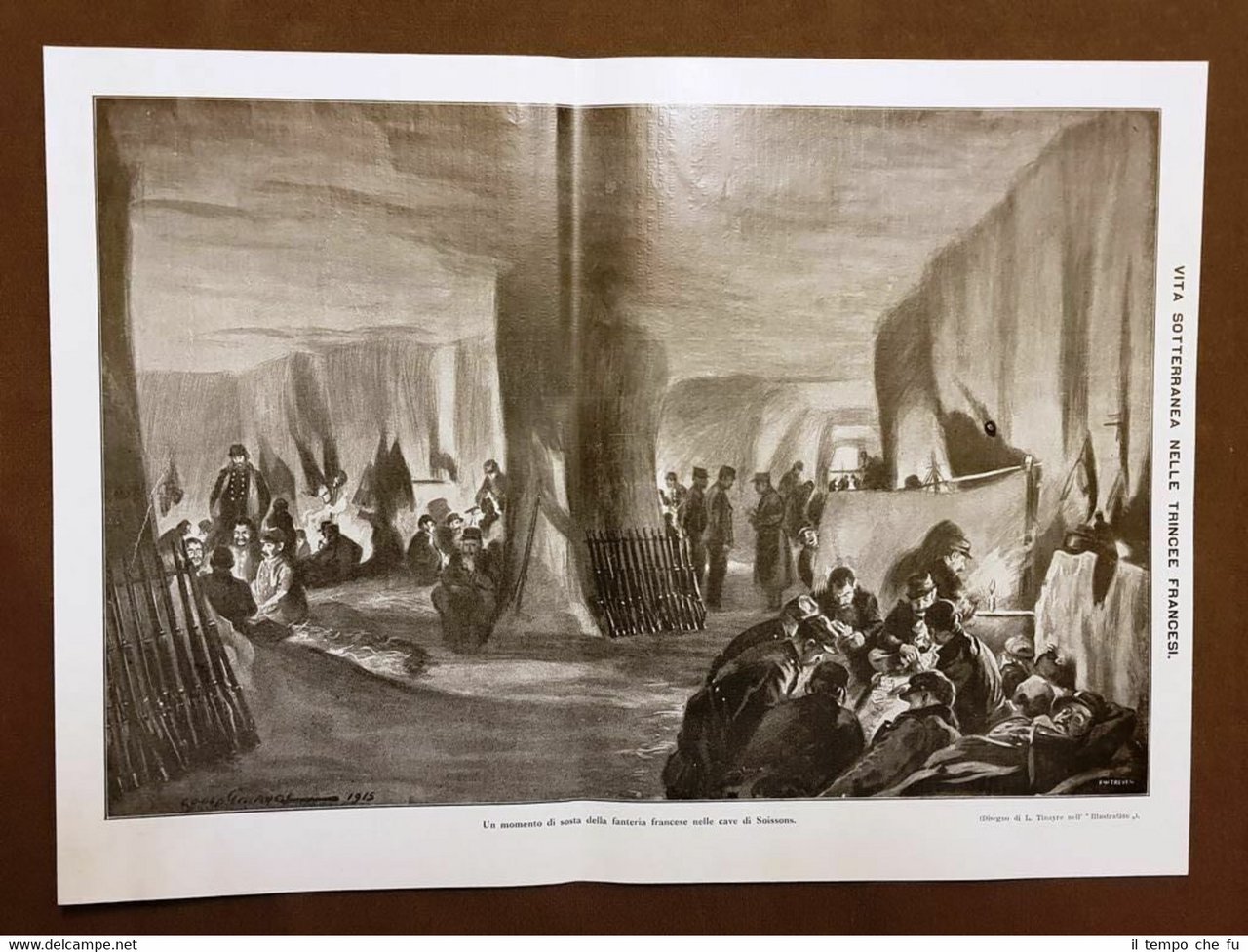 La Fanteria francese nelle cave di Soissons nel 1915 WW1 … | Immagine principale