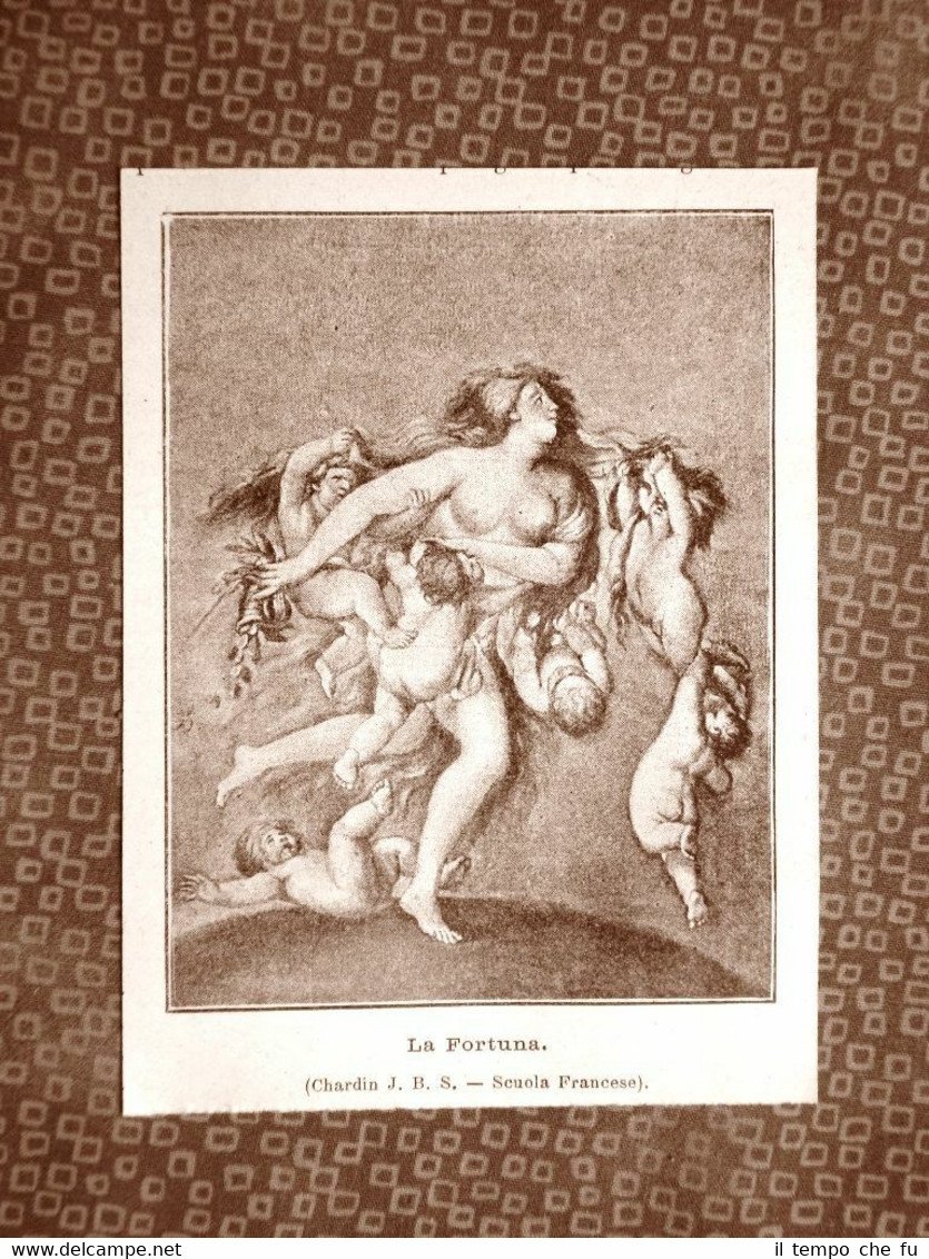 La Fortuna Quadro di J.B.S. Scuola francese Stampa del 1894