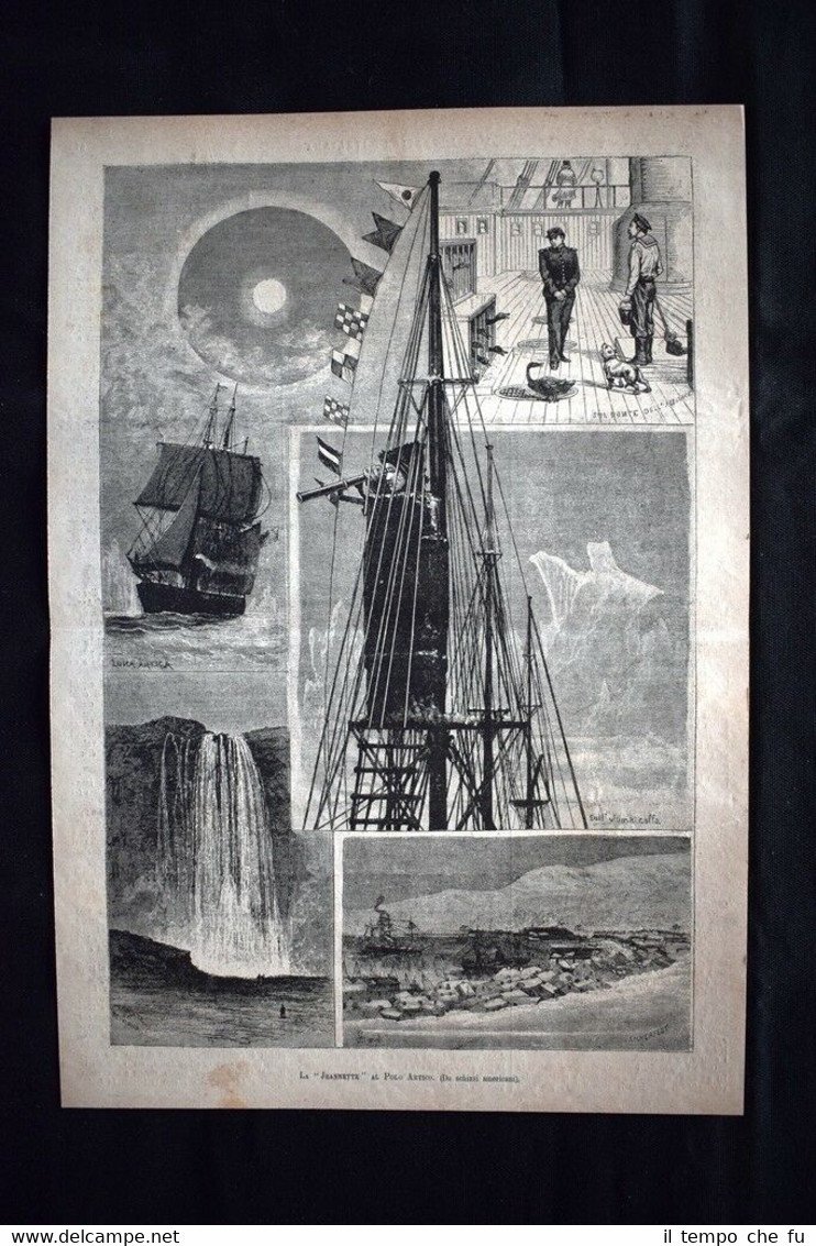 La Jeannette al Polo Artico Incisione del 1882