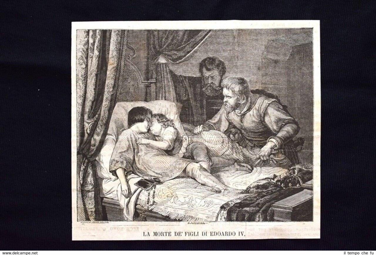 La morte de' figli di Edoardo IV Incisione del 1869