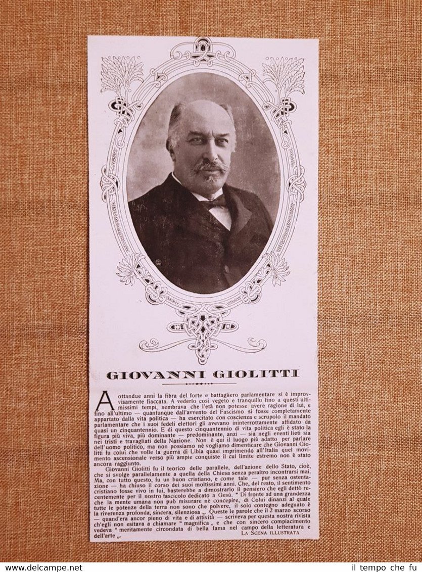 La morte del politico Giovanni Giolitti nel 1928 Mondovì, 1842 … | Immagine principale