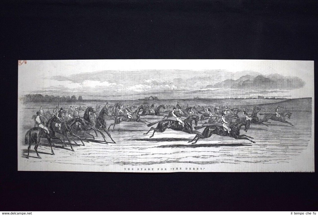 La partenza del "Derby" del 1851 Incisione del 1851