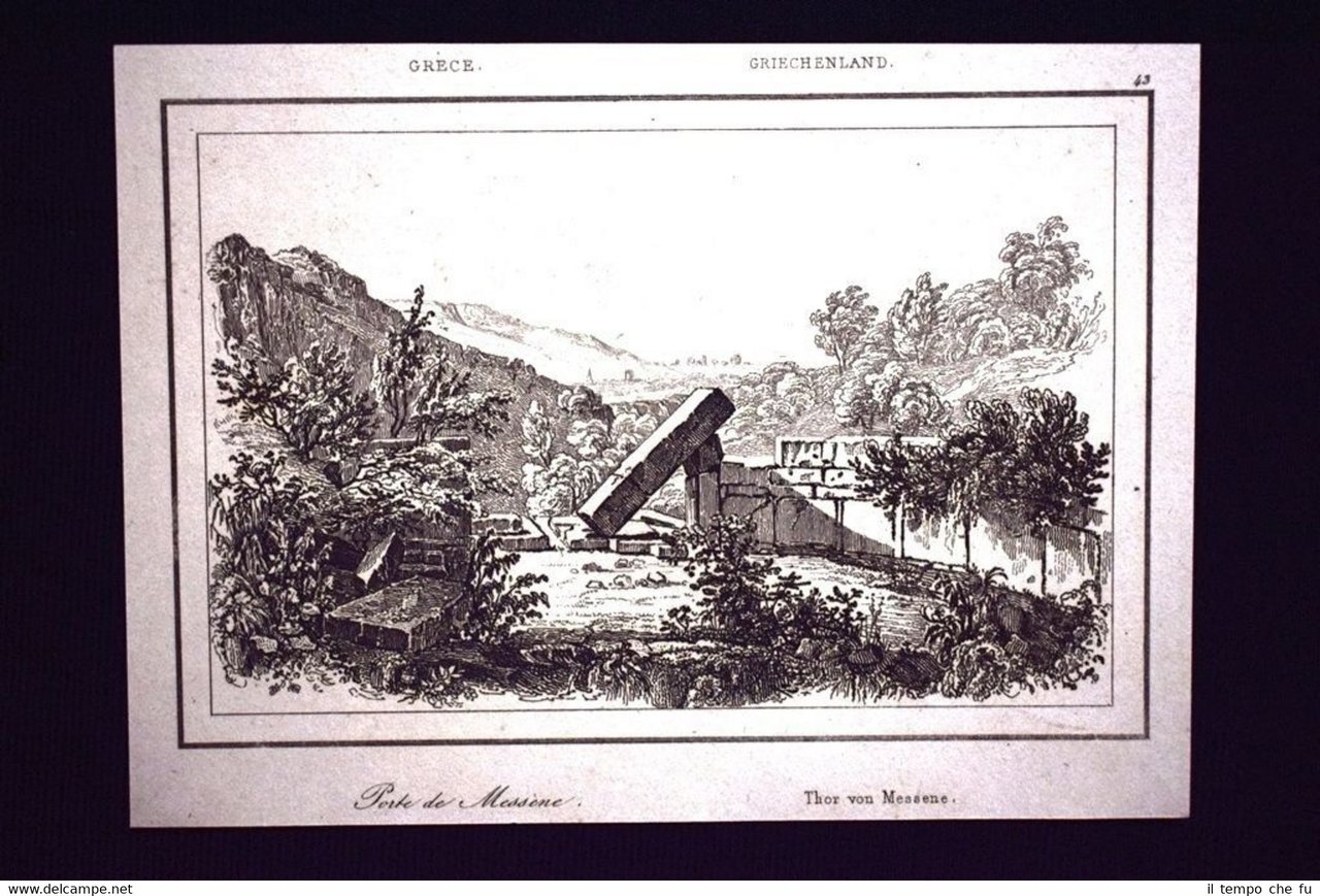 La porta della città di Messene, Grecia Incisione del 1850 …