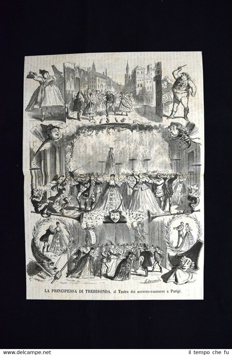 La Principessa di Trebisonda,Teatro Bouffes-Parisiens,Parigi Incisione del 1870