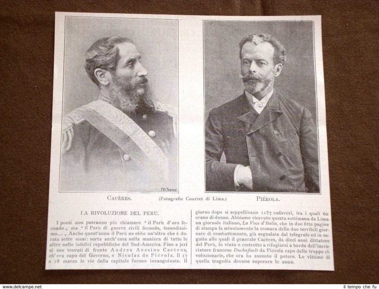 La rivoluzione in Perù nel 1895 Cacères e Piérola | Immagine principale