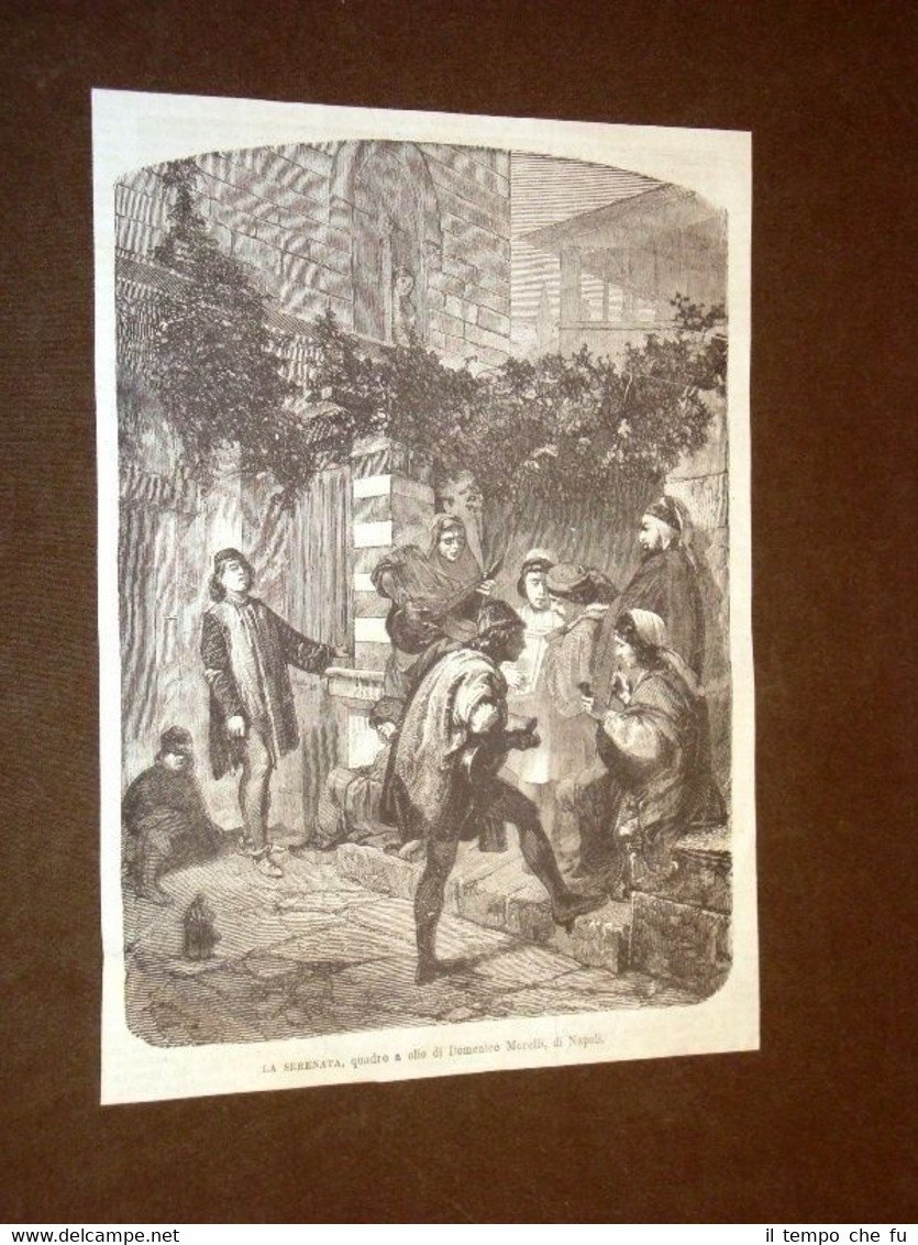 La Serenata Quadro ad olio di Domenico Morelli di Napoli
