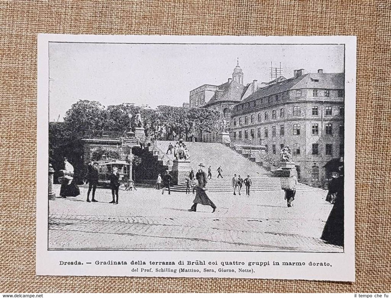 La terrazza di Bruhl nel 1896 Quattro gruppi in marmo …