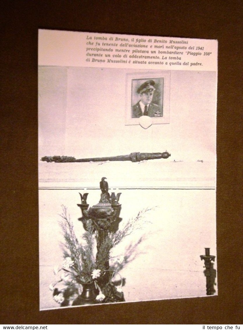 La tomba del Tenente aviatore Bruno Mussolini, figlio del Duce …