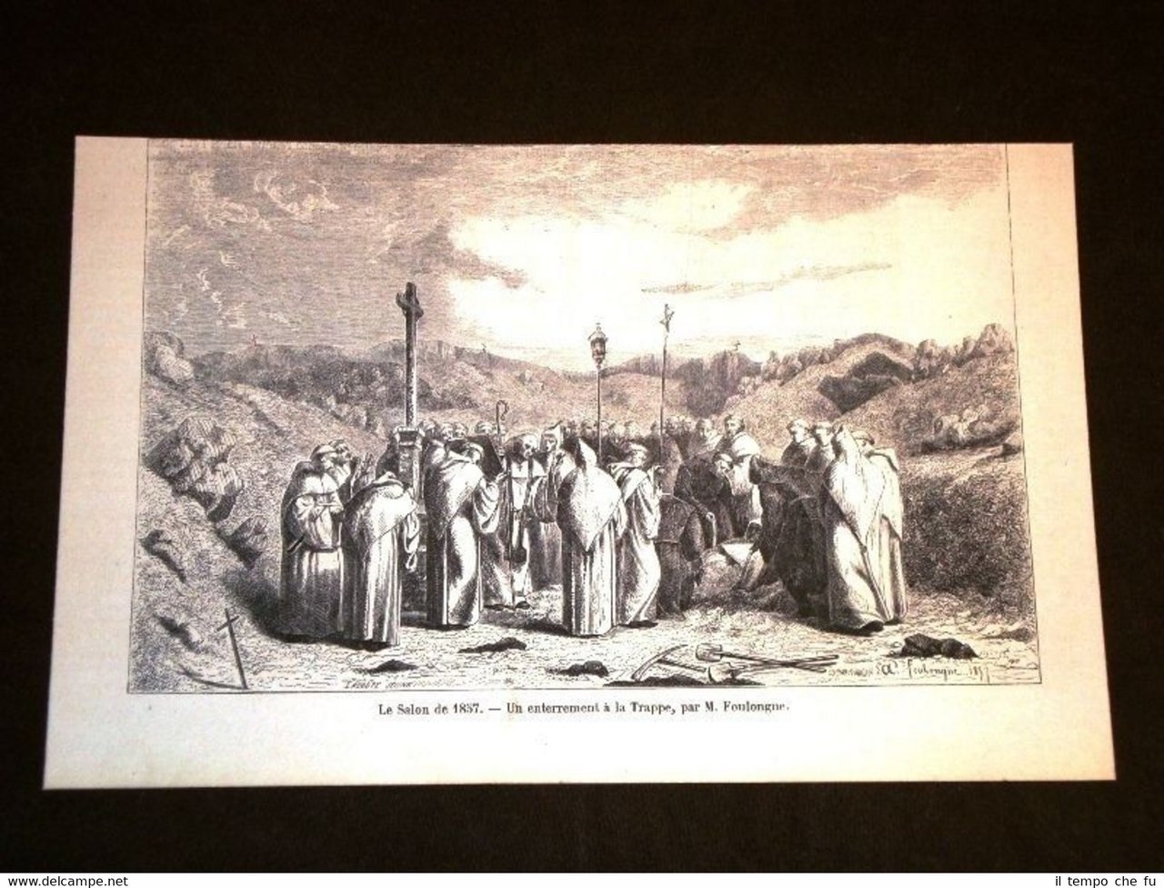 La Trappe nel 1857 Un Enterrement Una Processione con Sepoltura
