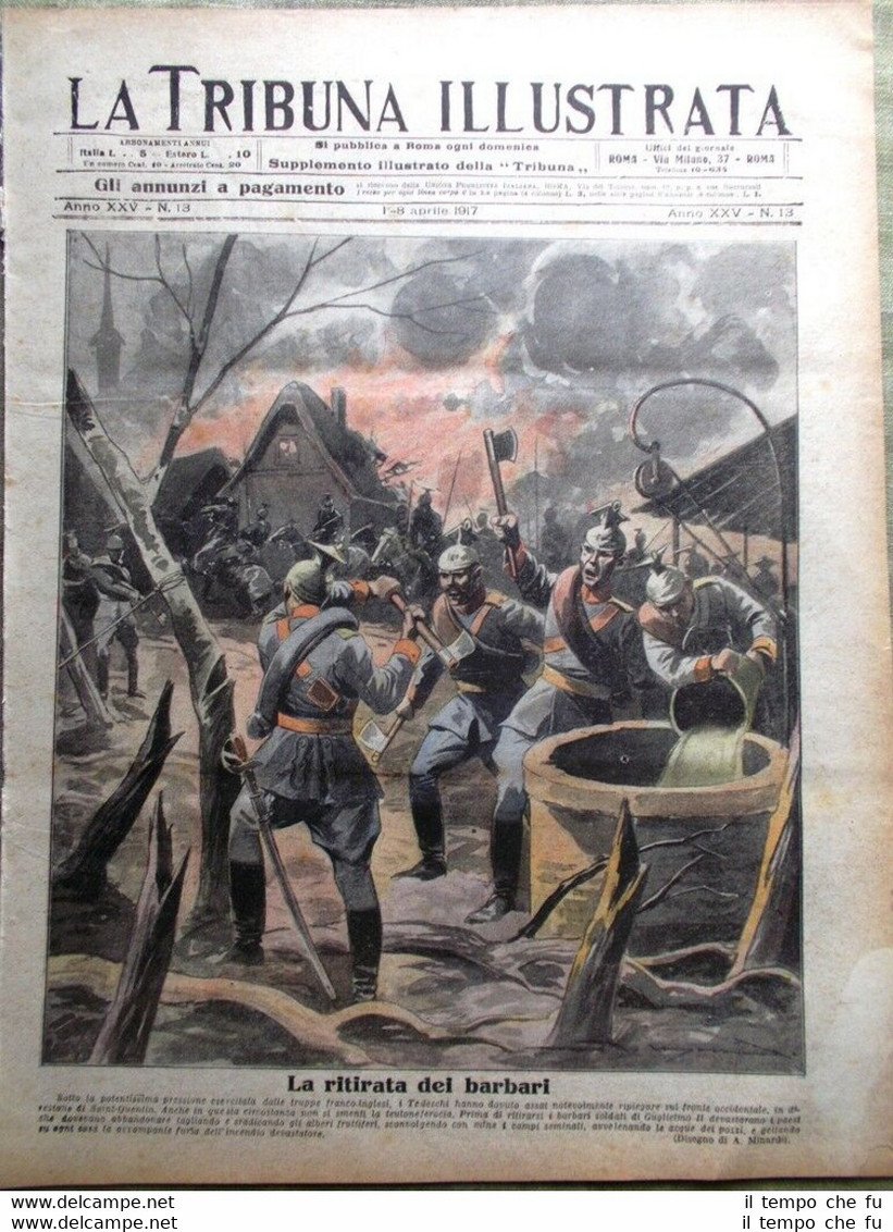La Tribuna Illustrata 1 Aprile 1917 WW1 Zar Nicola Aleksandrovic …