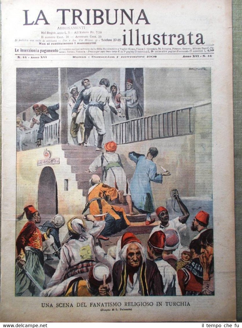 La Tribuna Illustrata 1 Novembre 1908 Biancheri Polla Kyoto Crociera …