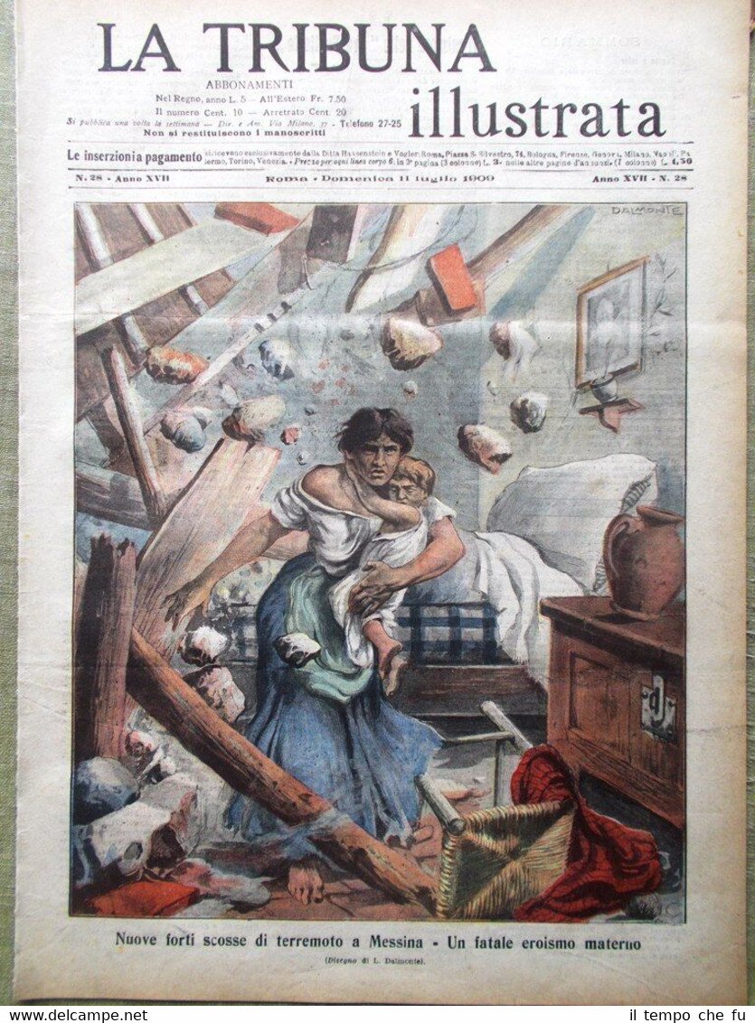 La Tribuna Illustrata 11 Luglio 1909 Spiritismo Manicomio Roma Scosse …