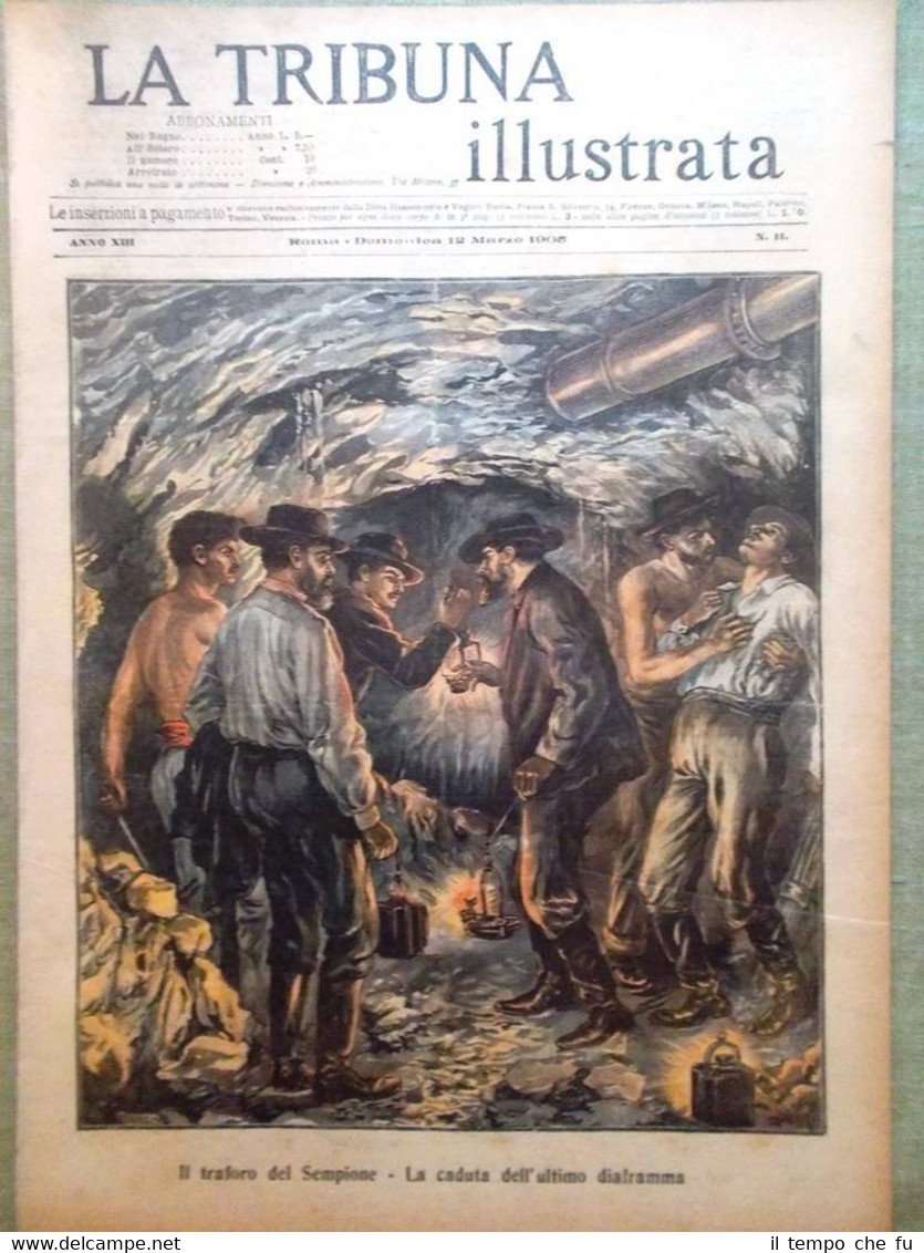 La Tribuna Illustrata 12 Marzo 1905 Stazione Roma Ferrovia BariTraforo …