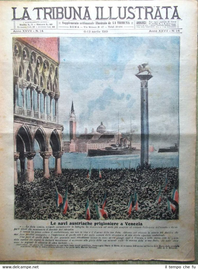 La Tribuna Illustrata 13 Aprile 1919 Natale Palli Tunnel Manica …