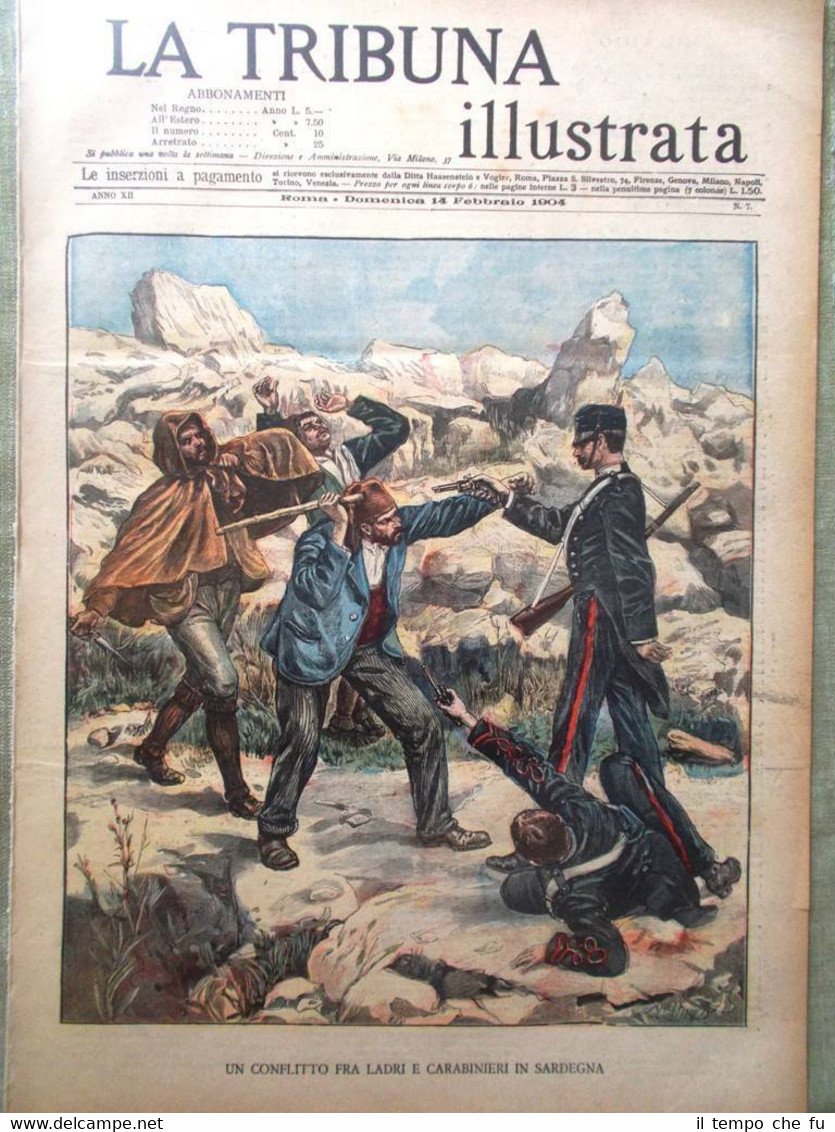 La Tribuna Illustrata 14 Febbraio 1904 Incendio Biblioteca Torino Giovanna …