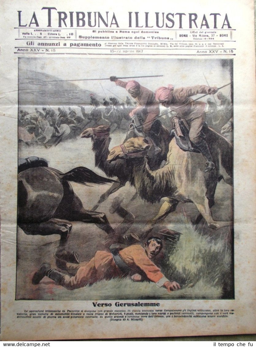 La Tribuna Illustrata 15 Aprile WW1 Palestina Germania Oro alla …