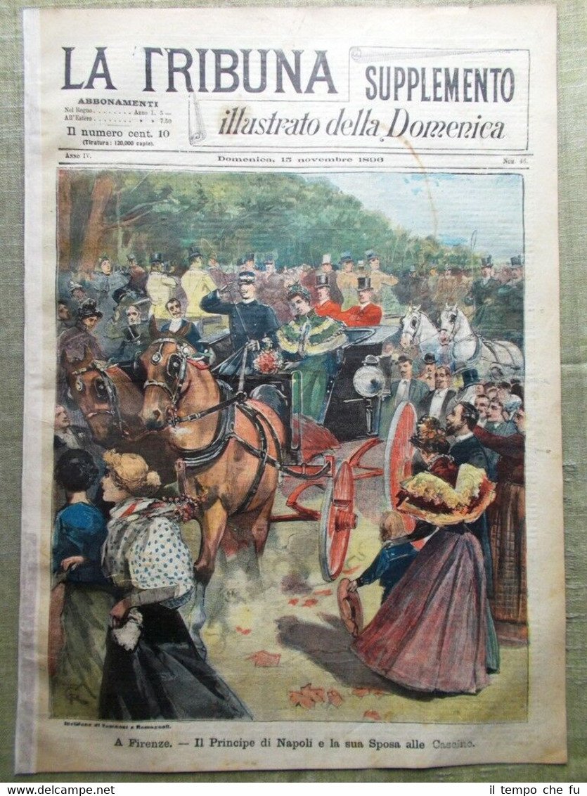 La Tribuna Illustrata 15 Novembre 1896 Firenze Sposi Cascine McKinley …