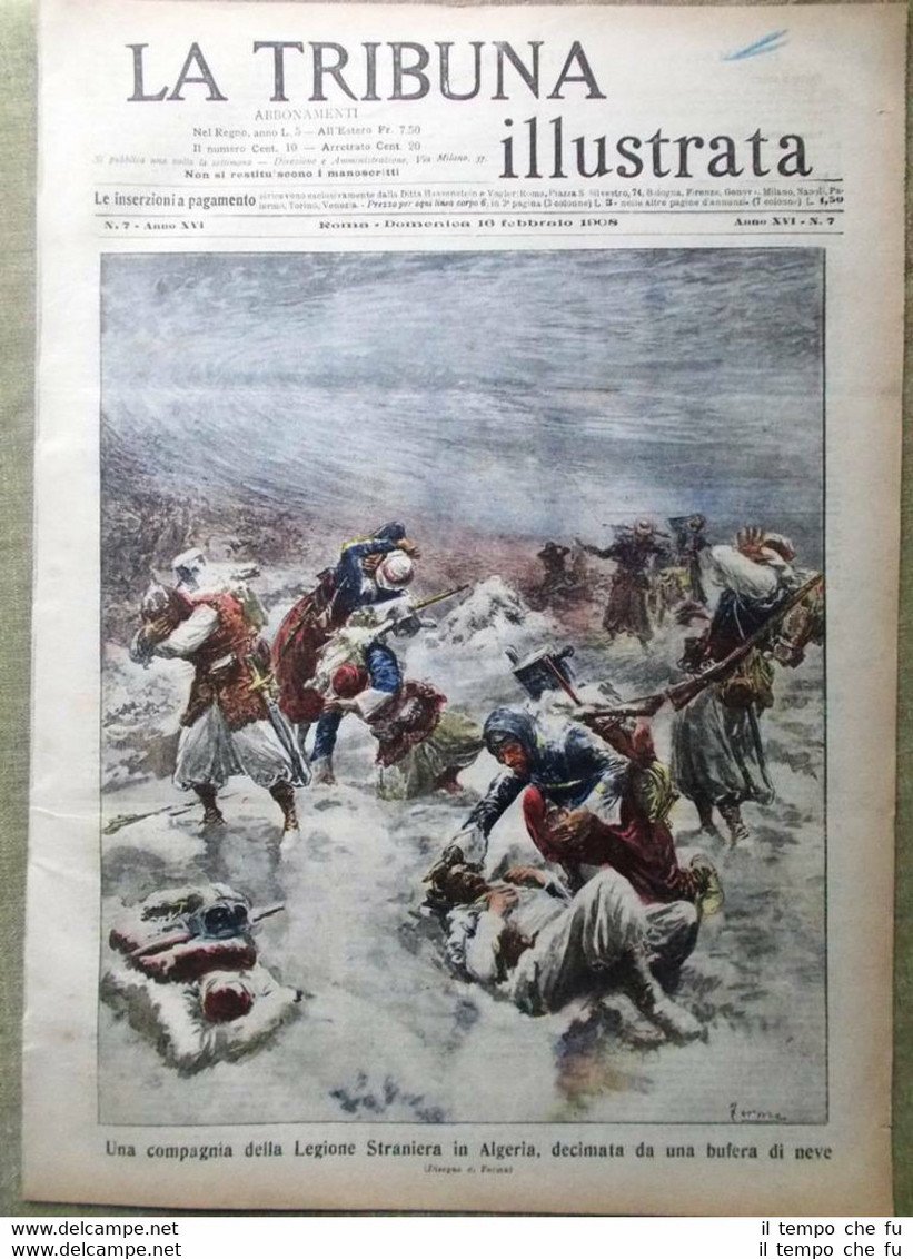 La Tribuna Illustrata 16 Febbraio 1908 Cipolletti Lorenzo Delleani Salamone …