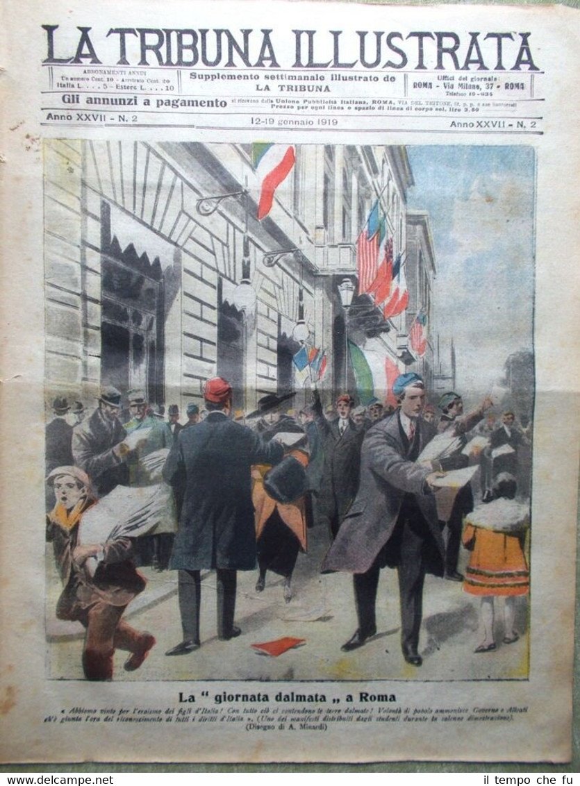 La Tribuna Illustrata 19 Gennaio 1919 Castello Trento Giacomo Puccini …