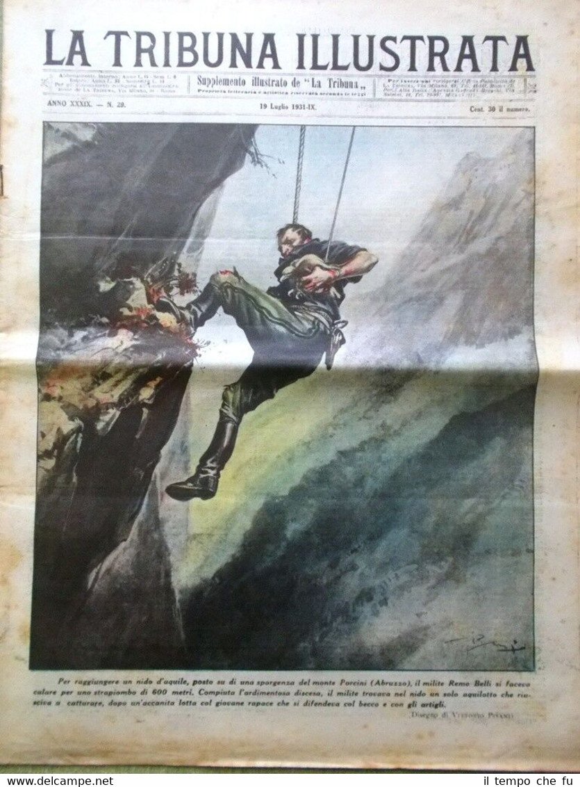 La Tribuna Illustrata 19 Luglio 1931 Frigerio Facelli Funerali Emanuele …