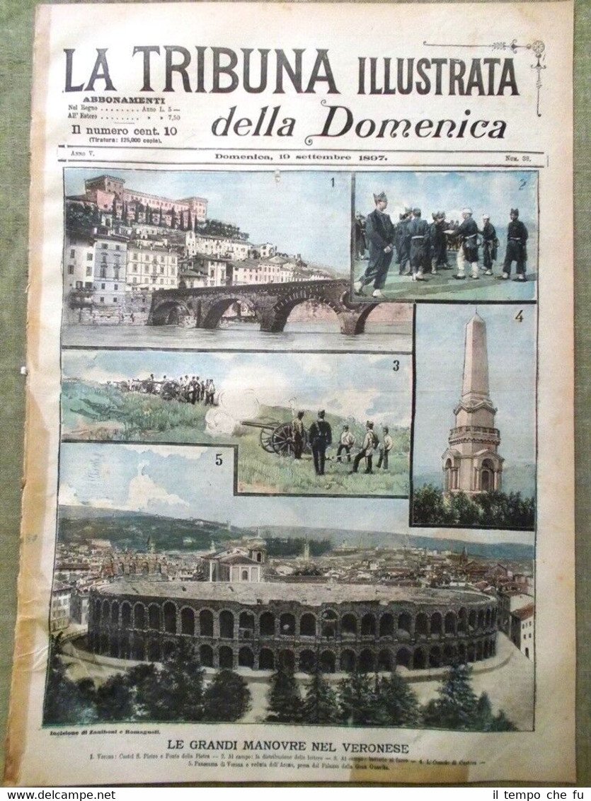 La Tribuna Illustrata 19 Settembre 1897 Grandi Manovre Verona Cavallini …