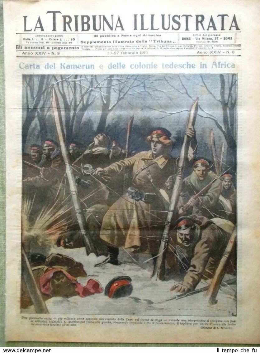 La Tribuna Illustrata 20 Febbraio 1916 WW1 Incendio Bergen Colonie …