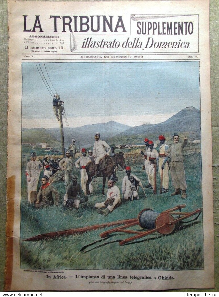 La Tribuna Illustrata 20 Settembre 1896 Telegrafo Ghinda Corrà Garibaldi …