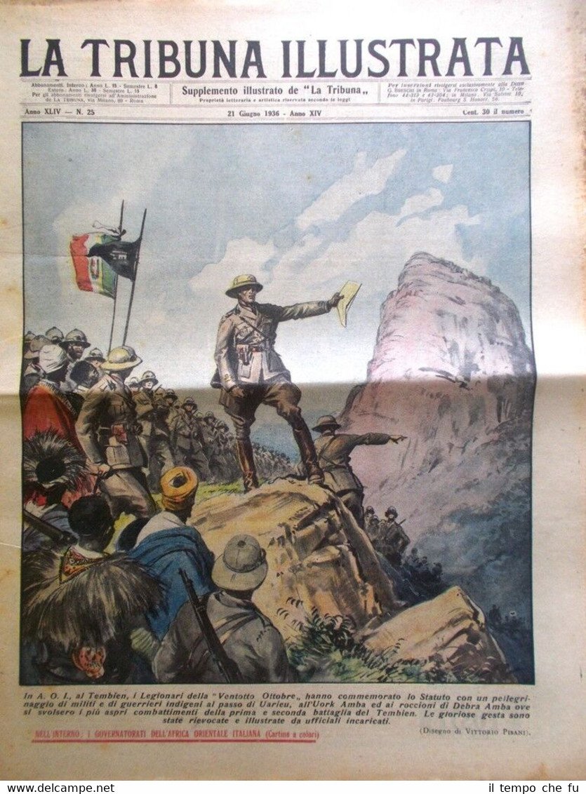 La Tribuna Illustrata 21 Giugno 1936 Gino Bartali Africa Orientale …