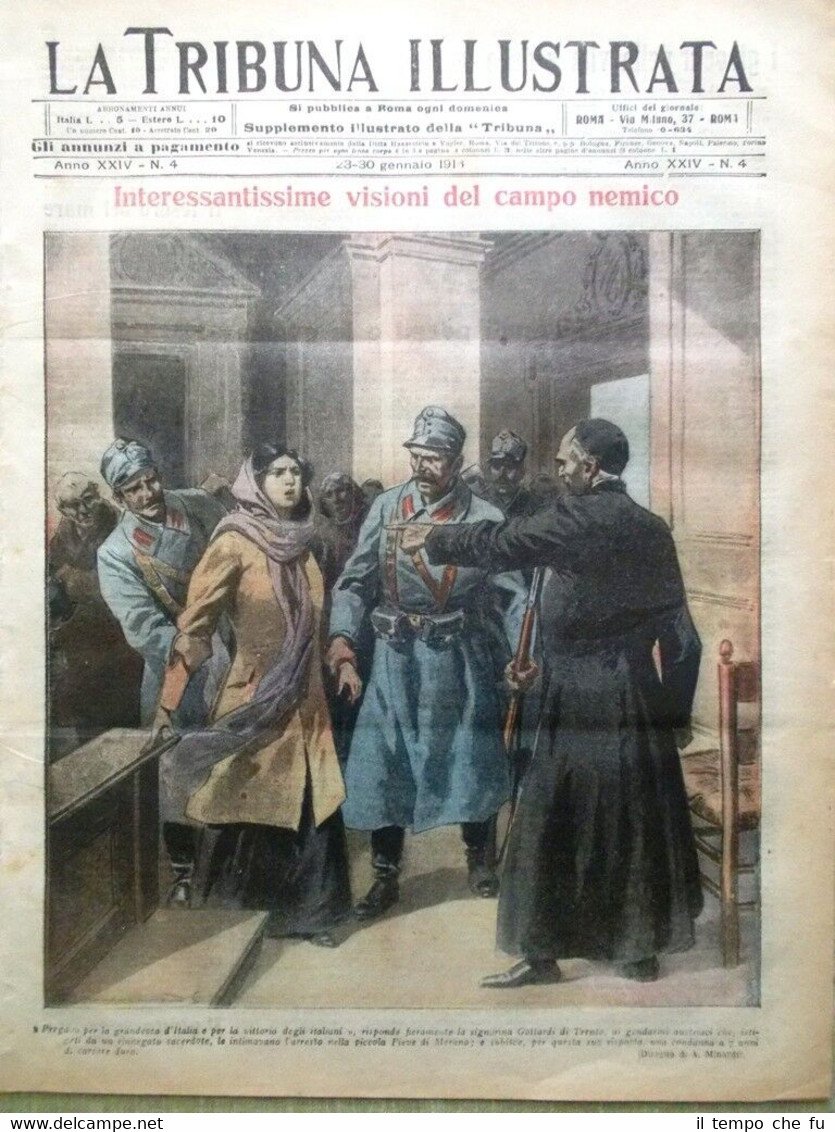 La Tribuna Illustrata 23 Gennaio 1916 WW1 Guido Baccelli Parigi …