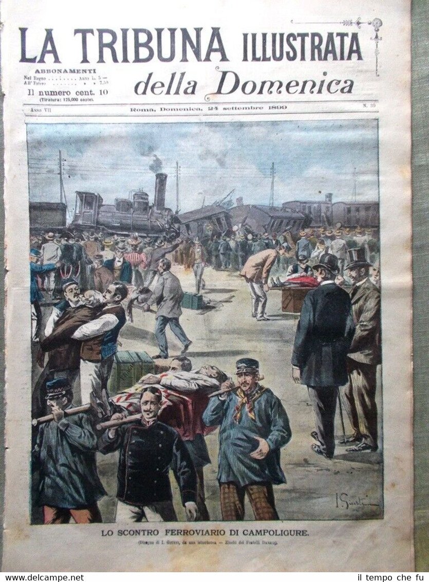 La Tribuna Illustrata 24 Settembre 1899 Scontro Campoligure Feste Torino …