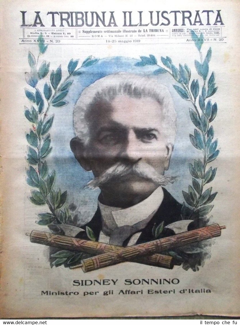 La Tribuna Illustrata 25 Maggio 1919 Sidney Sonnino D'Annunzio Ospedale … | Immagine principale