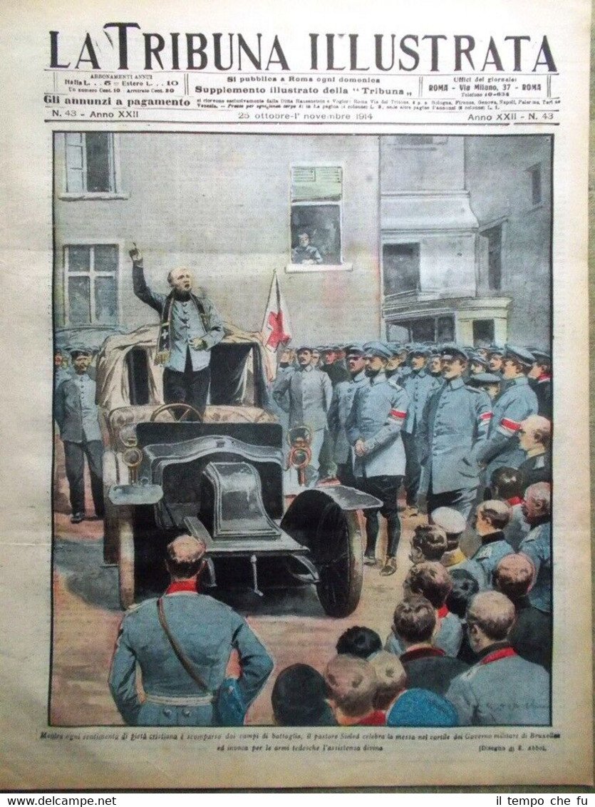 La Tribuna Illustrata 25 Ottobre 1914 WW1 Castello Domenico Argentieri …