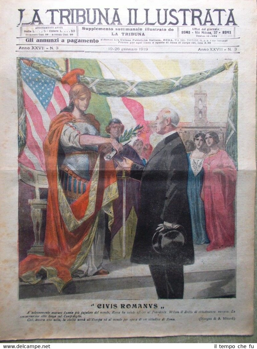 La Tribuna Illustrata 26 Gennaio 1919 Woodrow Wilson Anno Giuridico …