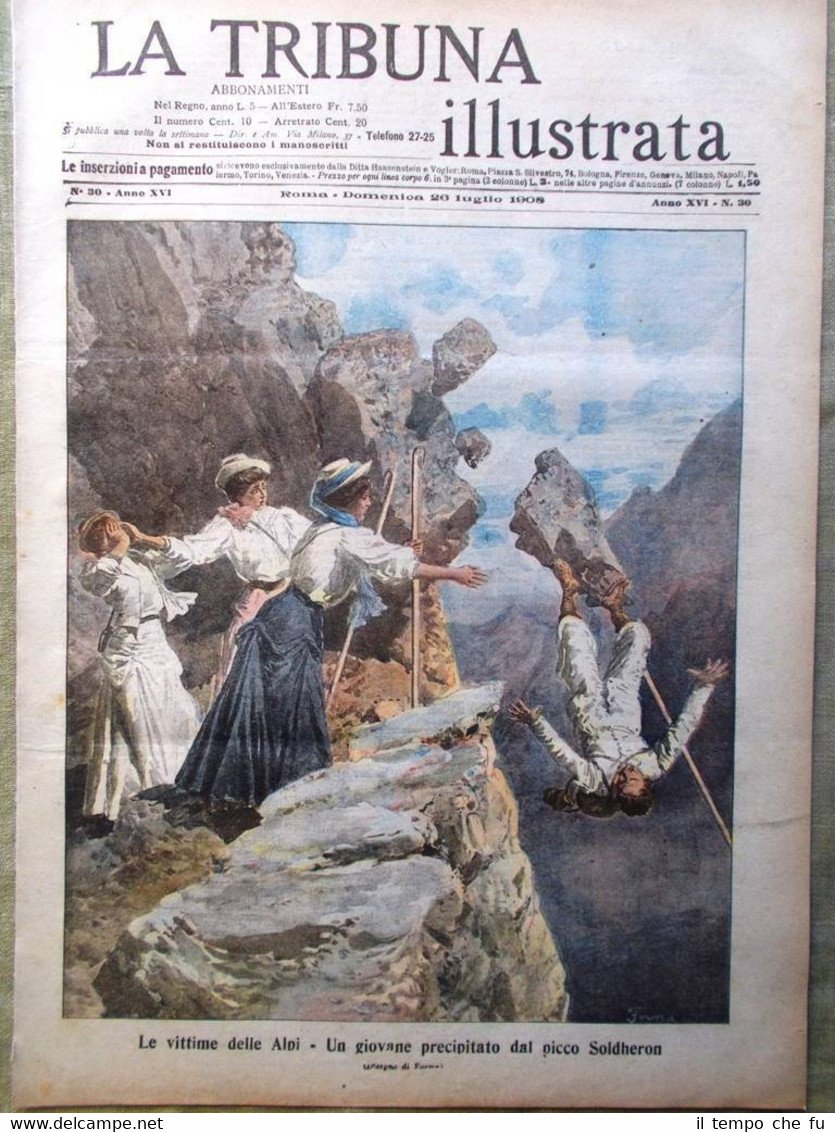 La Tribuna Illustrata 26 Luglio 1908 Malecot Torricelli Esposizione Torino …