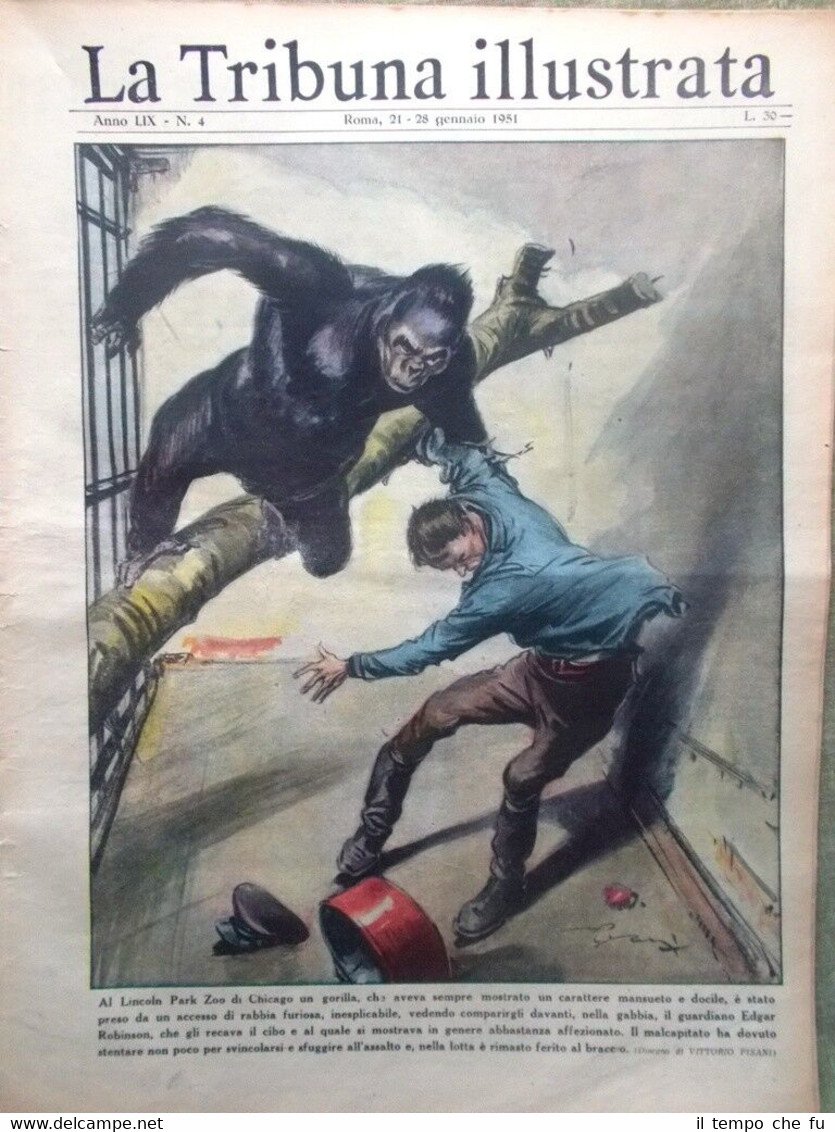 La Tribuna Illustrata 28 Gennaio 1951 Hockey Ghiaccio Negri Dagmar … | Immagine principale