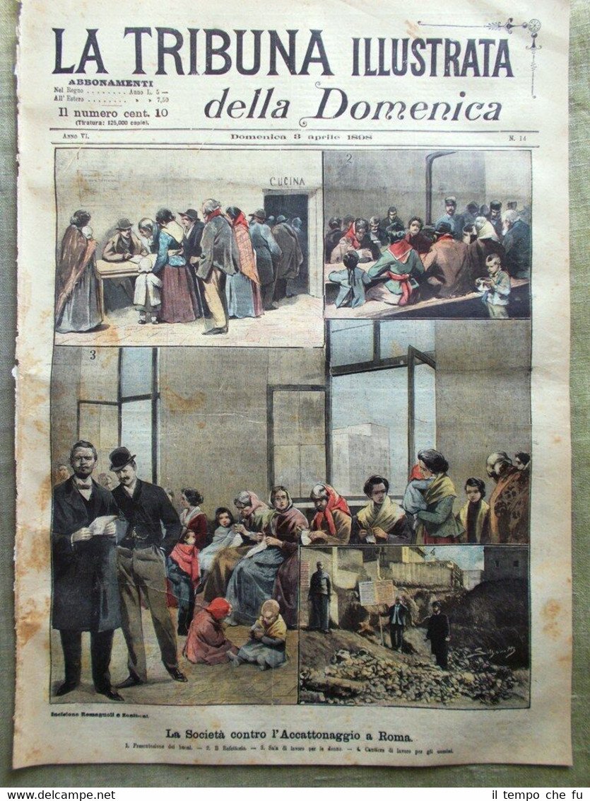 La Tribuna Illustrata 3 Aprile 1898 Duomo Arezzo Maine Accattonaggio …